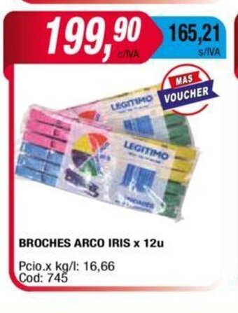 Maxiconsumo Broches Arco Iris x 12u oferta