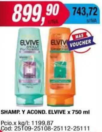 Maxiconsumo Elvive Y Acond. Shamp. x 750 ml oferta