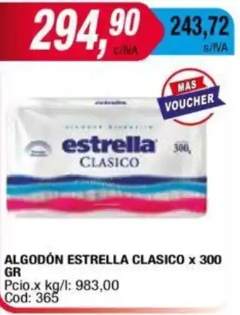 Maxiconsumo estrella Algodon Clasico x 300 gr oferta