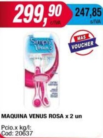 Maxiconsumo Maquina Venus Rosa x 2 un oferta