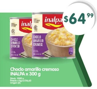 Supermercados Buenos Días Inalpa Choclo amarillo cremoso x 300g oferta
