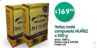 Supermercados Buenos Días Yerba mate compuesta Nuñez x 500g oferta