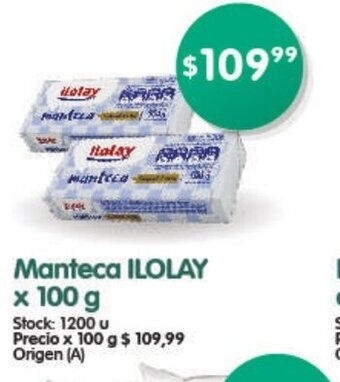Supermercados Buenos Días Manteca Ilolay x 100g oferta