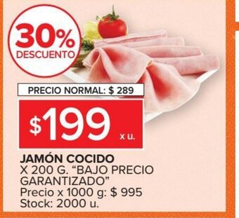 Carrefour Market Bajo Precio Garantizado Jamón Cocido x 200g oferta