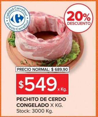 Carrefour Market Pechito De Cerdo Congelado x kg oferta