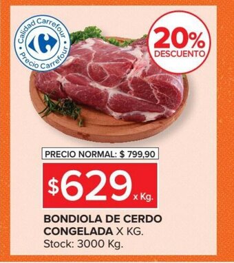 Carrefour Market Bondiola De Cerdo Congelada x kg oferta