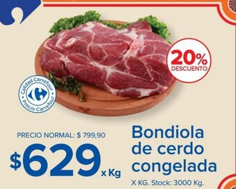 Carrefour Bondiola de cerdo congelada x kg oferta