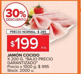 Carrefour Bajo Precio Garantizado Jamón Cocido x 200g oferta