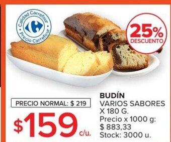 Carrefour Budín Varios Sabores x 180 g oferta