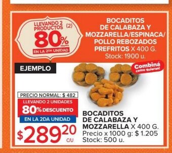 Carrefour Bocaditos De Calabaza Y Mozzarella x 400g oferta