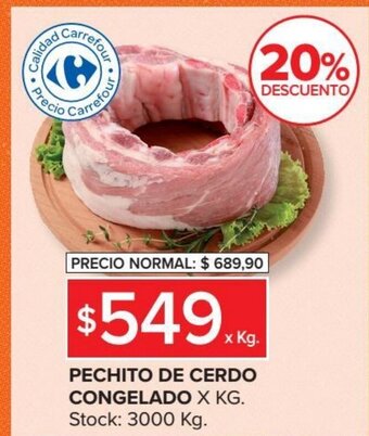 Carrefour Pechito De Cerdo Congelado x kg oferta