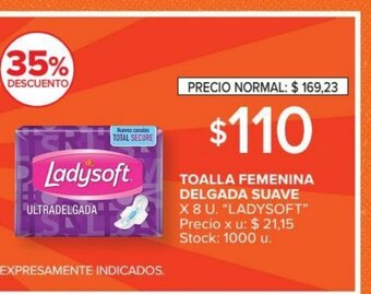Carrefour Ladysoft Toalla Femenina Delgada Suave x 8 U oferta