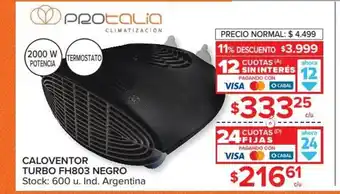 Carrefour Caloventor Turbo FH903 Negro 2000W oferta