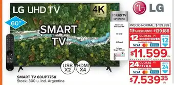 Carrefour LG Smart TV 60UP7750 USBX2 HDMIX4 oferta
