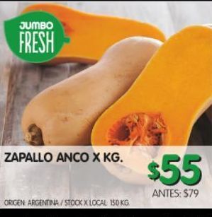 Jumbo Zapallo anco x kg oferta
