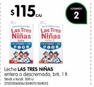 Jumbo Leche las tres niñas oferta