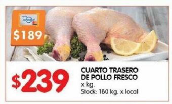 Disco Cuarto trasero de pollo fresco x kg oferta