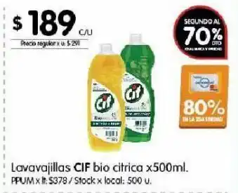 Disco Lavavajillas cif bio citrica x 500ml oferta