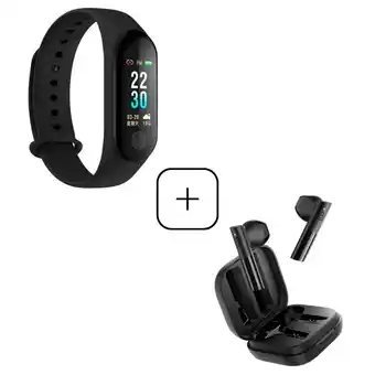 Frávega Combo Crossfit! Reloj Inteligente Smartwatch Nictom NT02 Negro + Auriculares Inalambricos In-Ear GT6 Haylou oferta