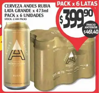 Supermercados Malambo Cerveza Andes Rubia Lata Grande x 473ml Pack x 6 Unidades oferta