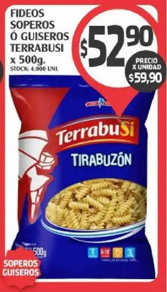 Fideos Soperos ó Guiseros Terrabusi x 500g.