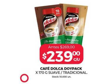 Supermercados Tadicor Café Dolca Doypack x 170g oferta