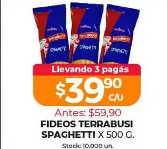 Supermercados Tadicor Fideos Terrabusi Spaghetti x 500g oferta