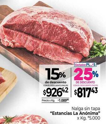 La Anonima Nalga Sin Tapa "Estancias La Anònima x kg oferta