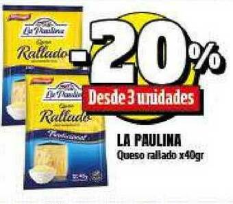 Supermayorista Vital La Paulina Queso Rallado x 40gr oferta