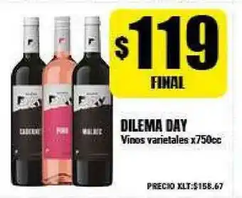Supermayorista Vital Dilema Day Vinos Varietales x 750cc oferta