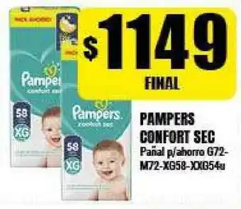 Supermayorista Vital Pampers Confort Sec Pañal P-ahorro oferta