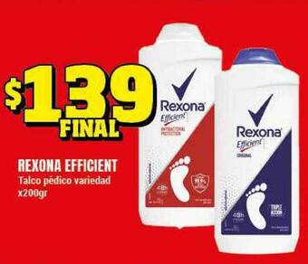 Supermayorista Vital Rexona Efficient Talco Pedico Variedad x 200gr oferta