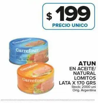 Carrefour Maxi Atún en aceite natural carrefour x 170 grs oferta