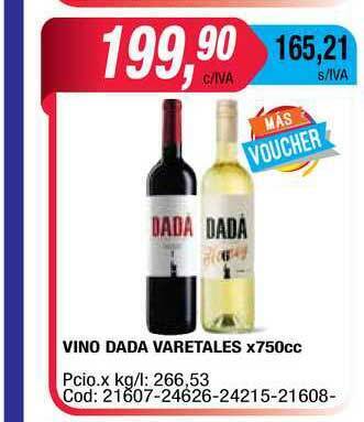 Maxiconsumo Vino Dada Varietales x 750cc oferta