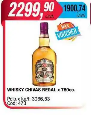 Maxiconsumo Whisky Chivas Regal x 750cc oferta