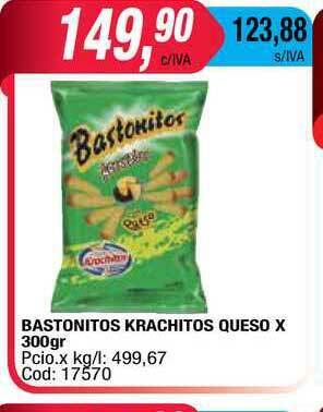 Maxiconsumo Bastonitos Krachitos Queso x 300gr oferta
