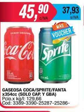 Maxiconsumo Gaseosa Coca-sprite-fanta oferta