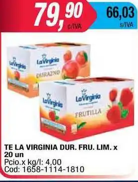 Maxiconsumo Te La Virginia Dur. Fru. Lim. x 20 un oferta