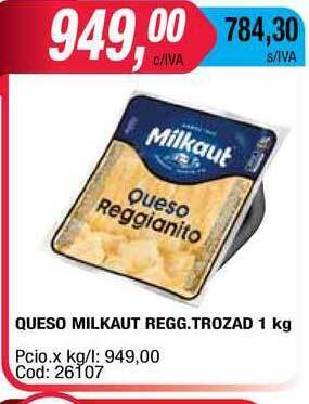 Maxiconsumo Queso Milkaut Regg. Trozad 1kg oferta