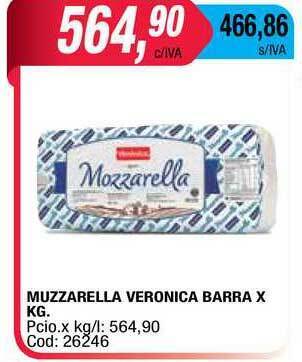Maxiconsumo Muzzarella Veronica Barra oferta