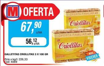 Maxiconsumo Galletitas Criollitas 3 oferta