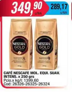 Maxiconsumo Café Nescafe Mol. Equi. Suav. Intens. x 250gr oferta