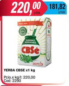 Maxiconsumo Yerba CBSE x 1kg oferta