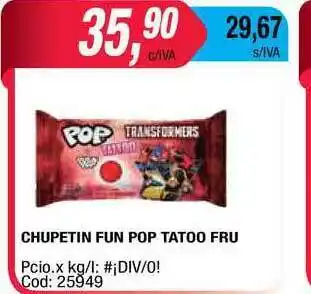 Maxiconsumo Chupetin Fun Pop Tatoo Fru oferta