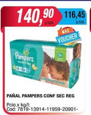 Maxiconsumo Pañal Pampers Conf Sec Reg oferta
