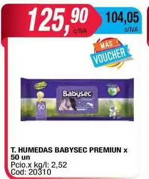 Maxiconsumo T. Humedas Babysec Premiun x 50un oferta