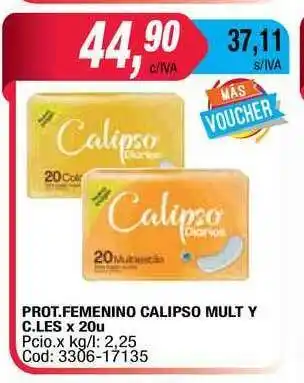 Maxiconsumo Prot. Femenino Calipso Mult Y C. Les x 20u oferta