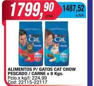 Maxiconsumo Alimentos P-gatos Cat Chow Pescado - Carne x 8kgs oferta
