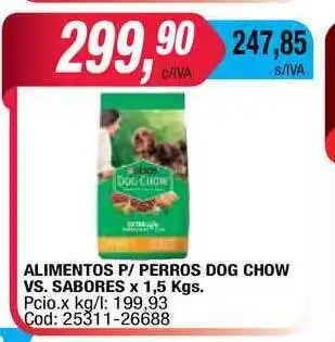 Maxiconsumo Alimentos P-perros Dog Chow Vs. Sabores x 1.5kgs oferta