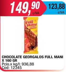 Maxiconsumo Chocolate Georgalos Full Mani x 160gr oferta